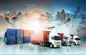 Global business logistics import export background and container cargo freight ship transport concept